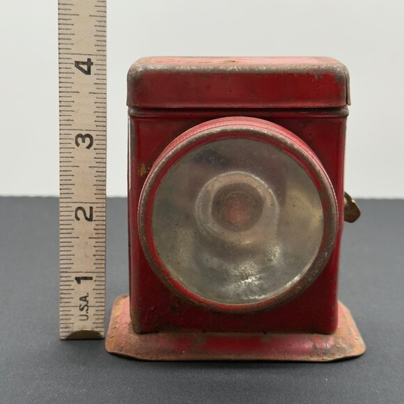 Vintage Red Metal Flashlight Lantern Glass Lens Niagra Junior Guide Light Decor - Picture 10 of 12